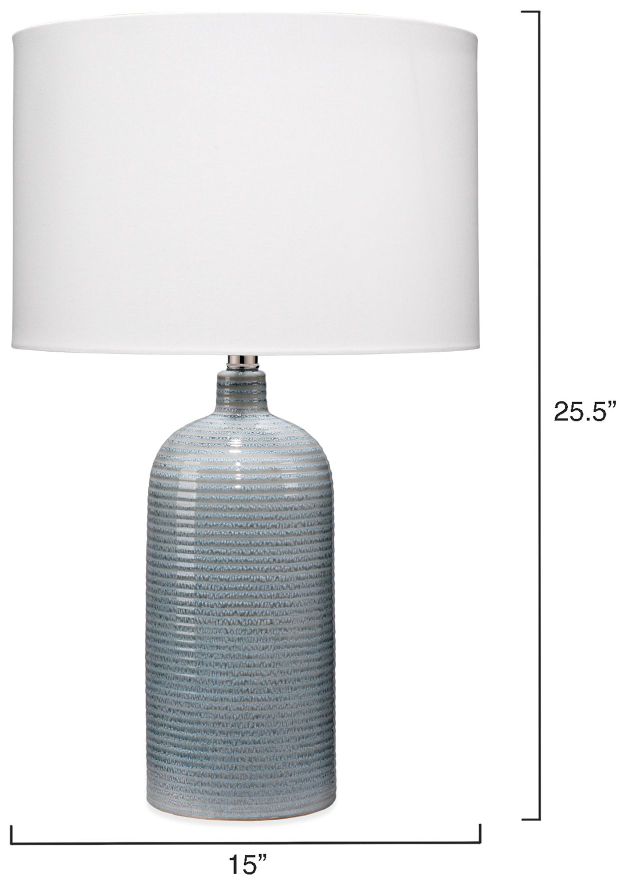Image 6 Jamie Young Declan Ceramic Blue Table Lamp with Cotton Shade more views