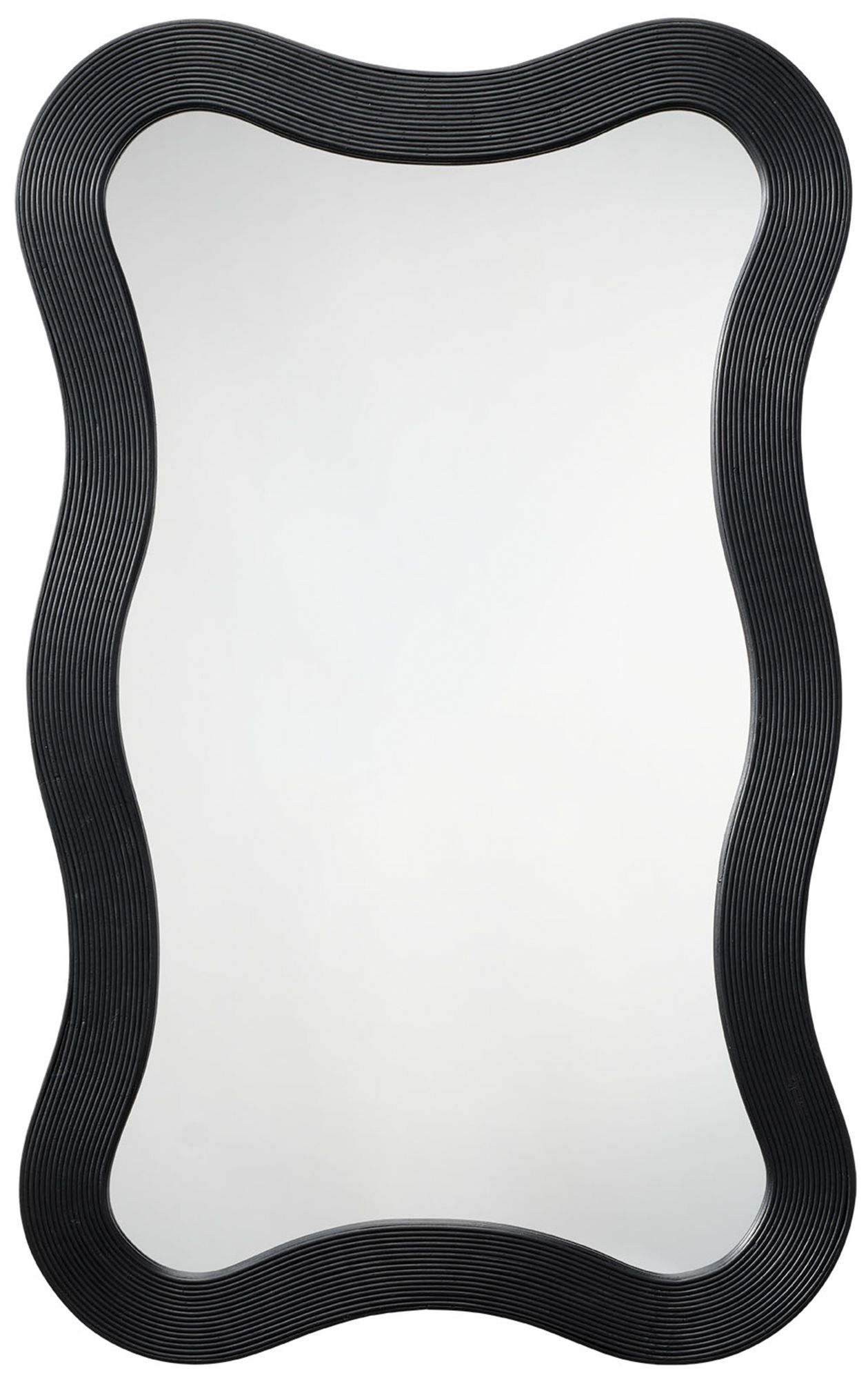 Image 2 Jamie Young Deli Wavy Bamboo Wall Mirror, Black