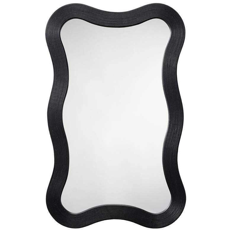 Image 1 Jamie Young Deli Wavy Bamboo Wall Mirror, Black