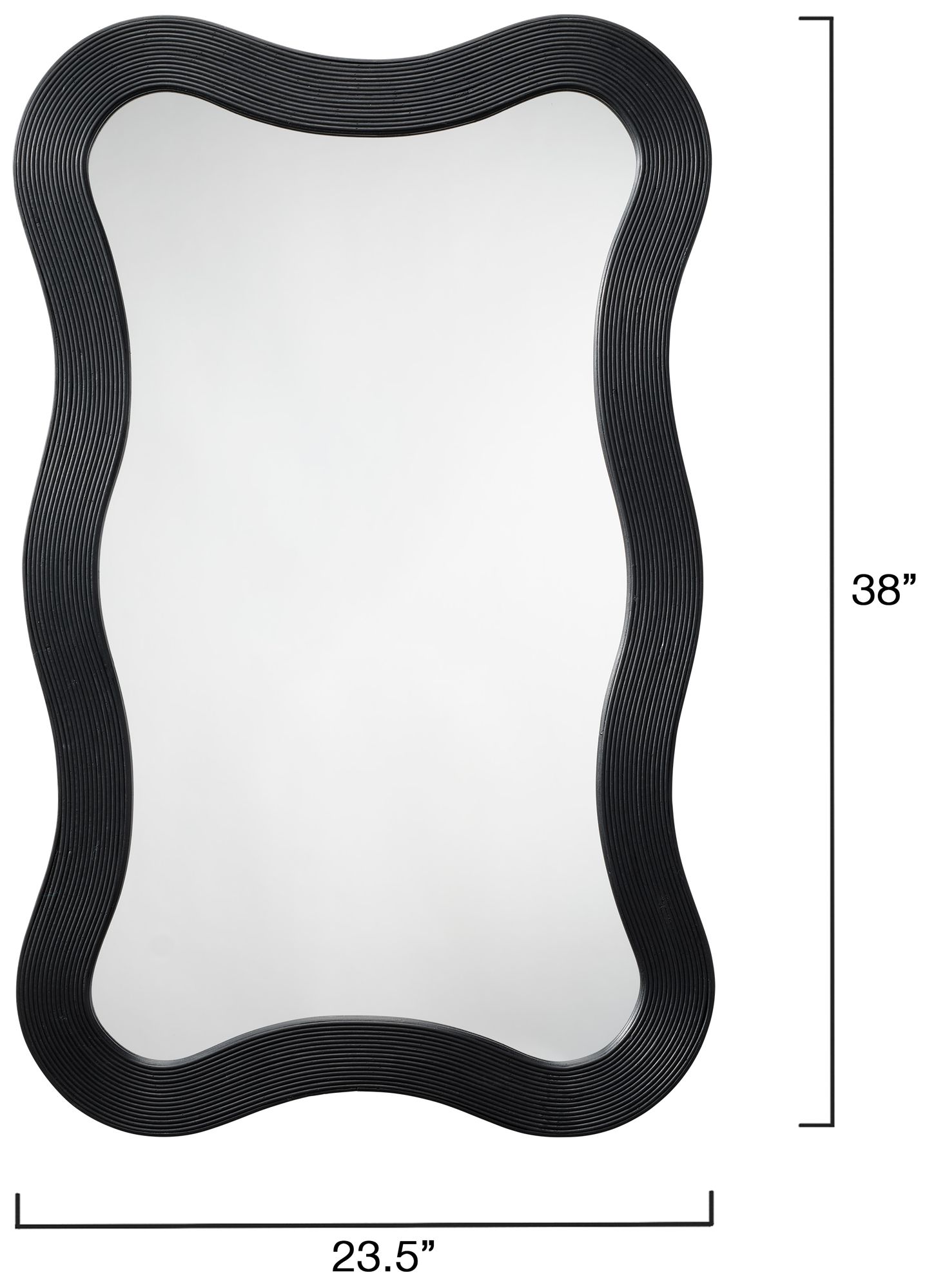 Image 3 Jamie Young Deli Wavy Bamboo Wall Mirror, Black more views