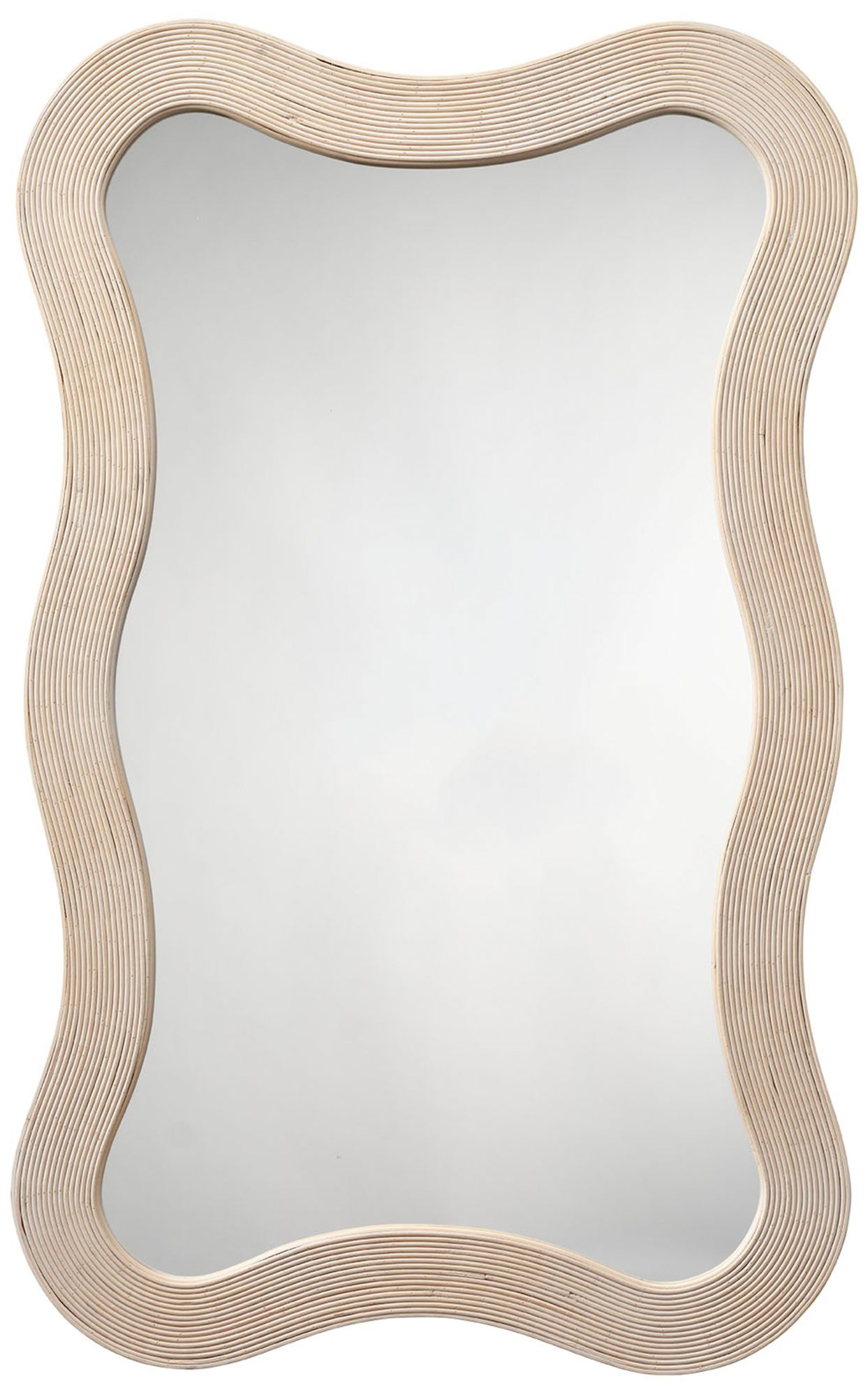 Image 2 Jamie Young Deli Wavy Bamboo Wall Mirror, Cream