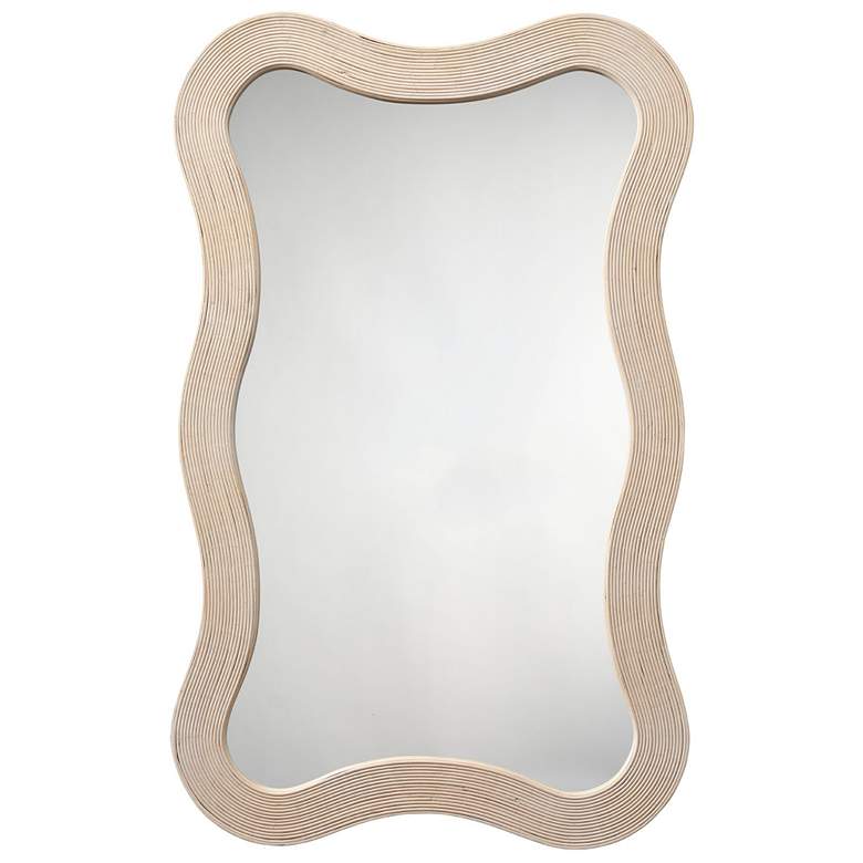 Image 1 Jamie Young Deli Wavy Bamboo Wall Mirror, Cream