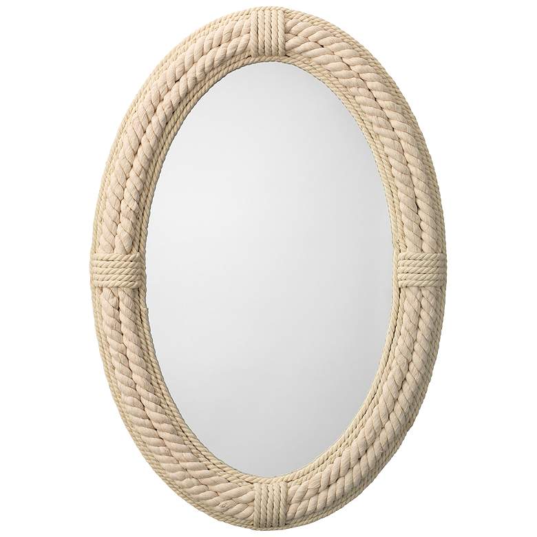 Image 1 Jamie Young Delta White Rope 26 inch x 38 inch Oval Wall Mirror
