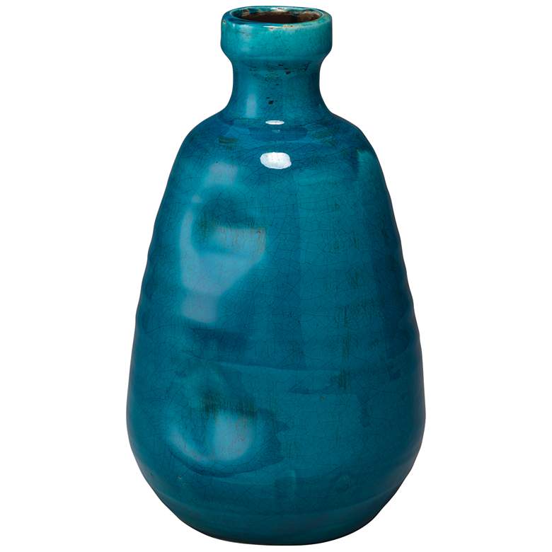 Image 1 Jamie Young Dimple 14 inch High Cobalt Ceramic Decorative Vase