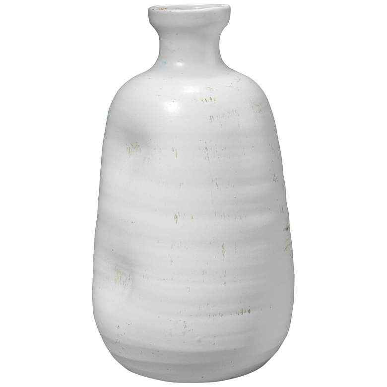 Image 1 Jamie Young Dimple 14" High White Ceramic Decorative Vase