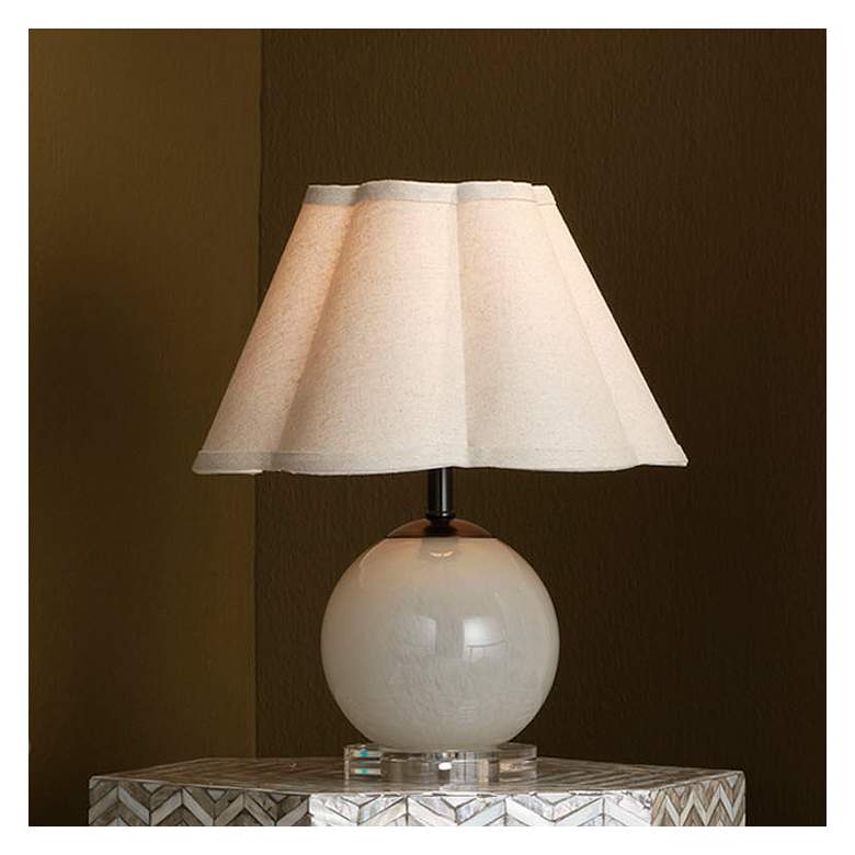 Image 1 Jamie Young Dottie Blown Glass Table Lamp with Linen Shade, Taupe