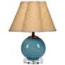 2_Jamie Young Dottie Blown Glass Table Lamp with Raffia Shade, Blue
