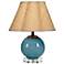 Jamie Young Dottie Blown Glass Table Lamp with Raffia Shade, Blue