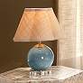 1_Jamie Young Dottie Blown Glass Table Lamp with Raffia Shade, Blue