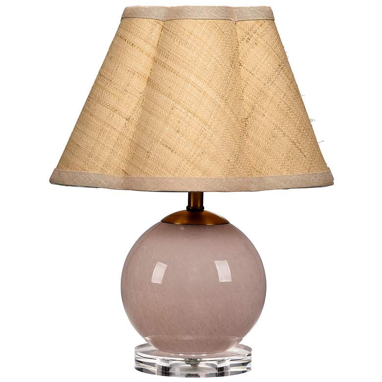 Image 1 Jamie Young Dottie Blown Glass Table Lamp with Raffia Shade, Pink
