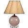 Jamie Young Dottie Blown Glass Table Lamp with Raffia Shade, Pink