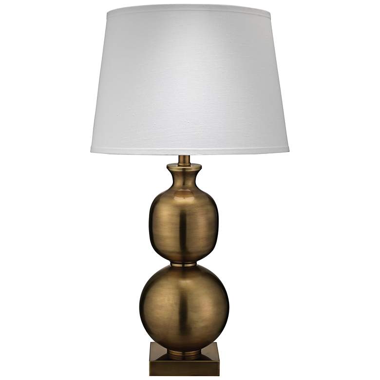 Image 1 Jamie Young Double Ball Antique Brass Metal Table Lamp
