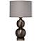 Jamie Young Double Ball Cast Metal Pewter Table Lamp