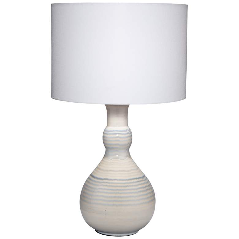Image 1 Jamie Young Droplet Ceramic Table Lamp with Linen Shade, Blue