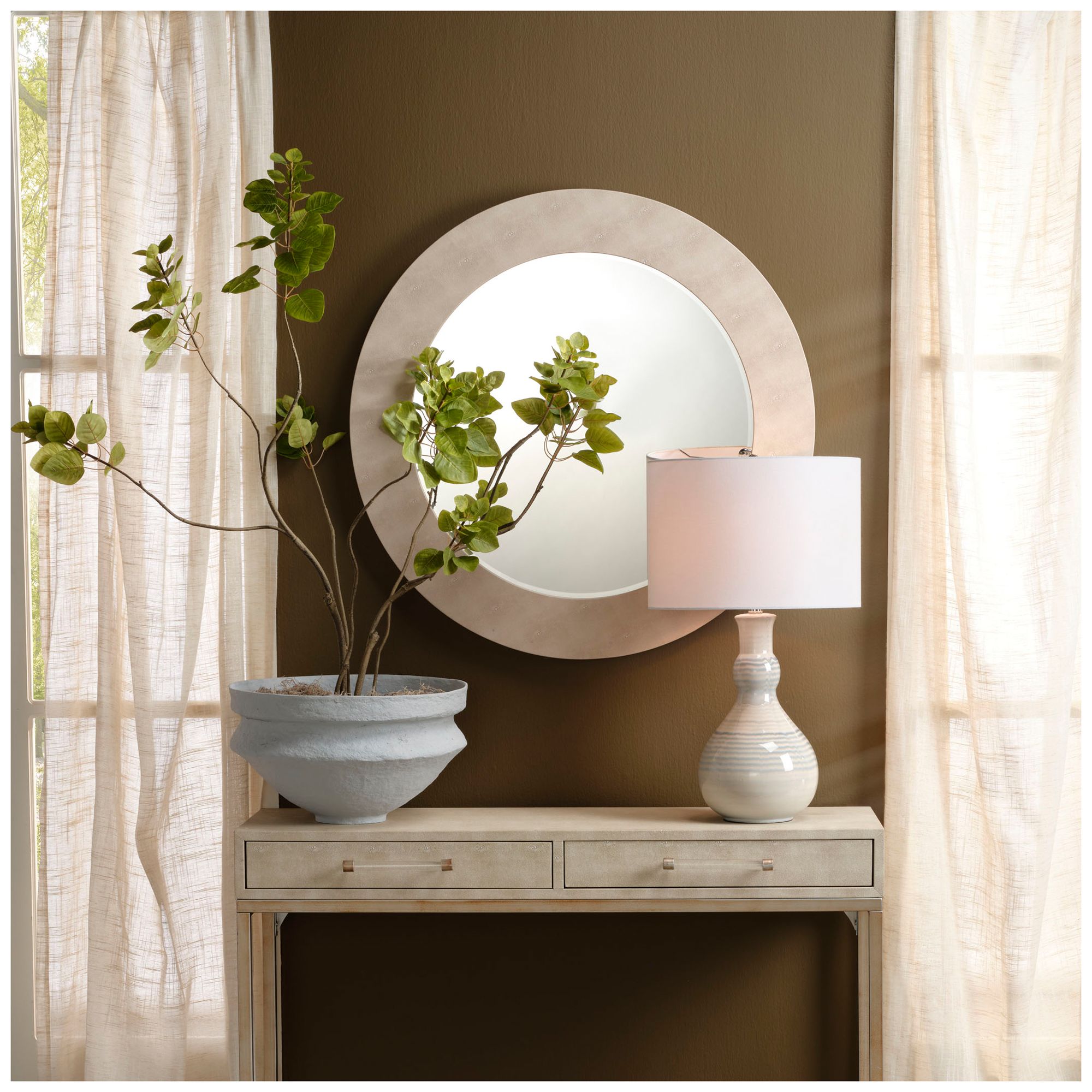 Image 2 Jamie Young Droplet Ceramic Table Lamp with Linen Shade, Blue more views