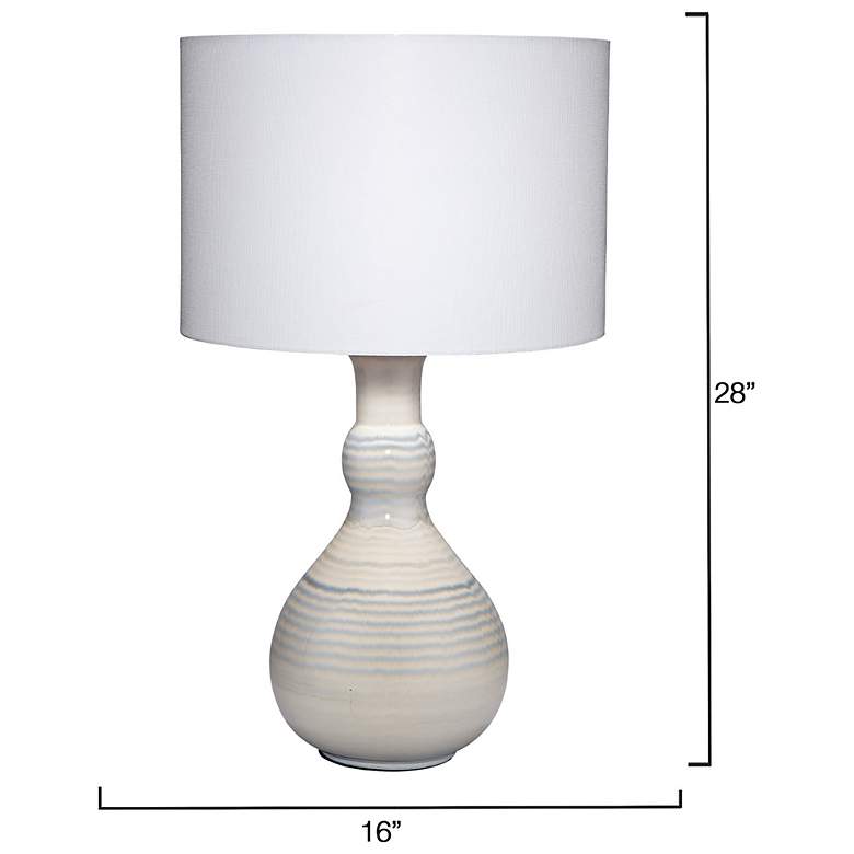 Image 3 Jamie Young Droplet Ceramic Table Lamp with Linen Shade, Blue more views