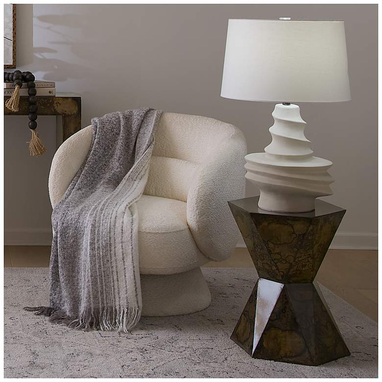 Image 2 Jamie Young Dune Ceramic Table Lamp with Linen Shade more views