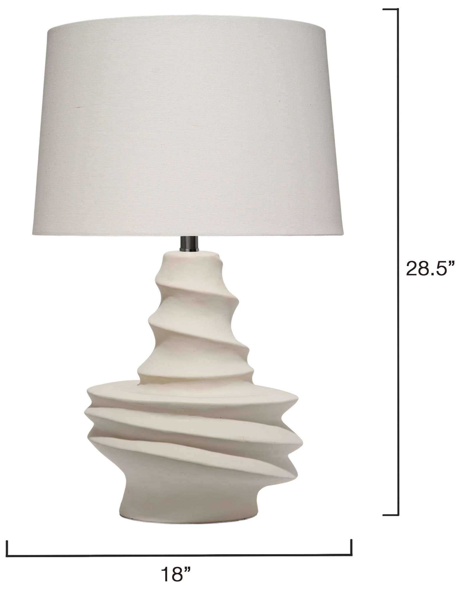 Image 3 Jamie Young Dune Ceramic Table Lamp with Linen Shade more views