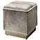 Jamie Young Easton Ribbed Hide Ottoman with Antique Brass Metal Base