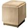 Jamie Young Easton Ribbed Hide Ottoman with Antique Brass Metal Base
