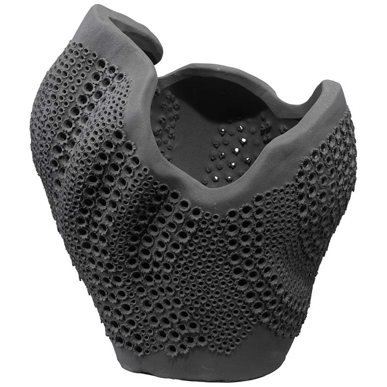 Image 1 Jamie Young Eclipse 13 1/2" High Matte Black Decorative Vase