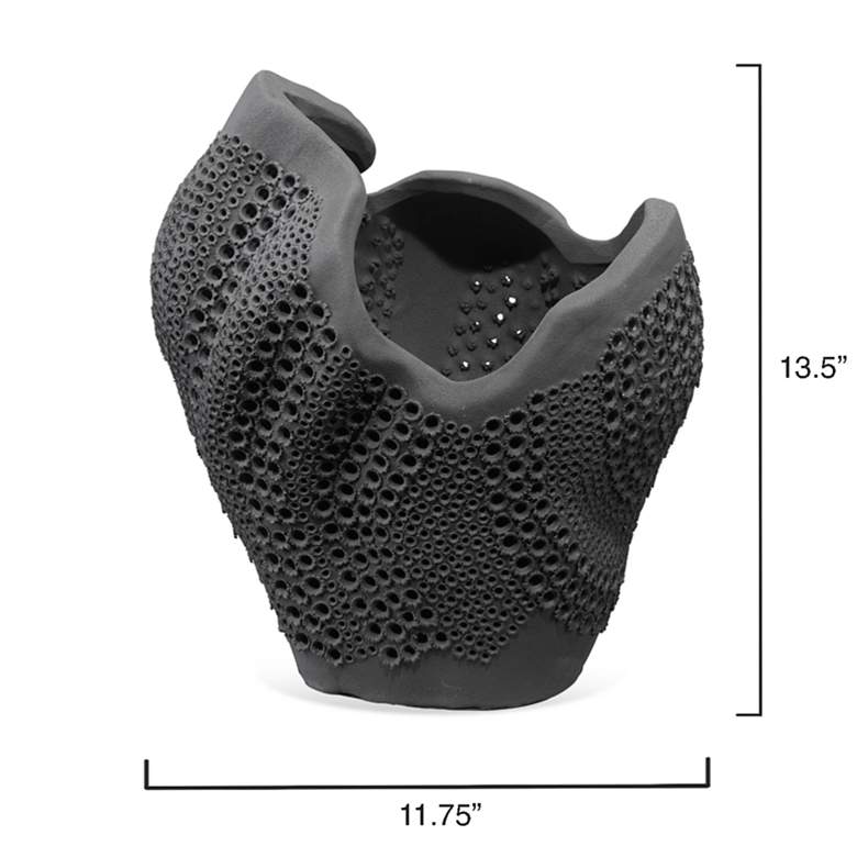 Image 4 Jamie Young Eclipse 13 1/2" High Matte Black Decorative Vase more views