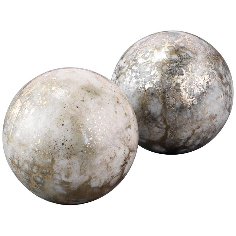 Image 1 Jamie Young Ella Silver and Gold Orb Bookends Set of 2