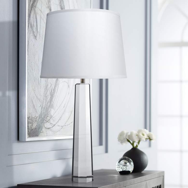 Image 1 Jamie Young Empire Clear Crystal Pillar Table Lamp