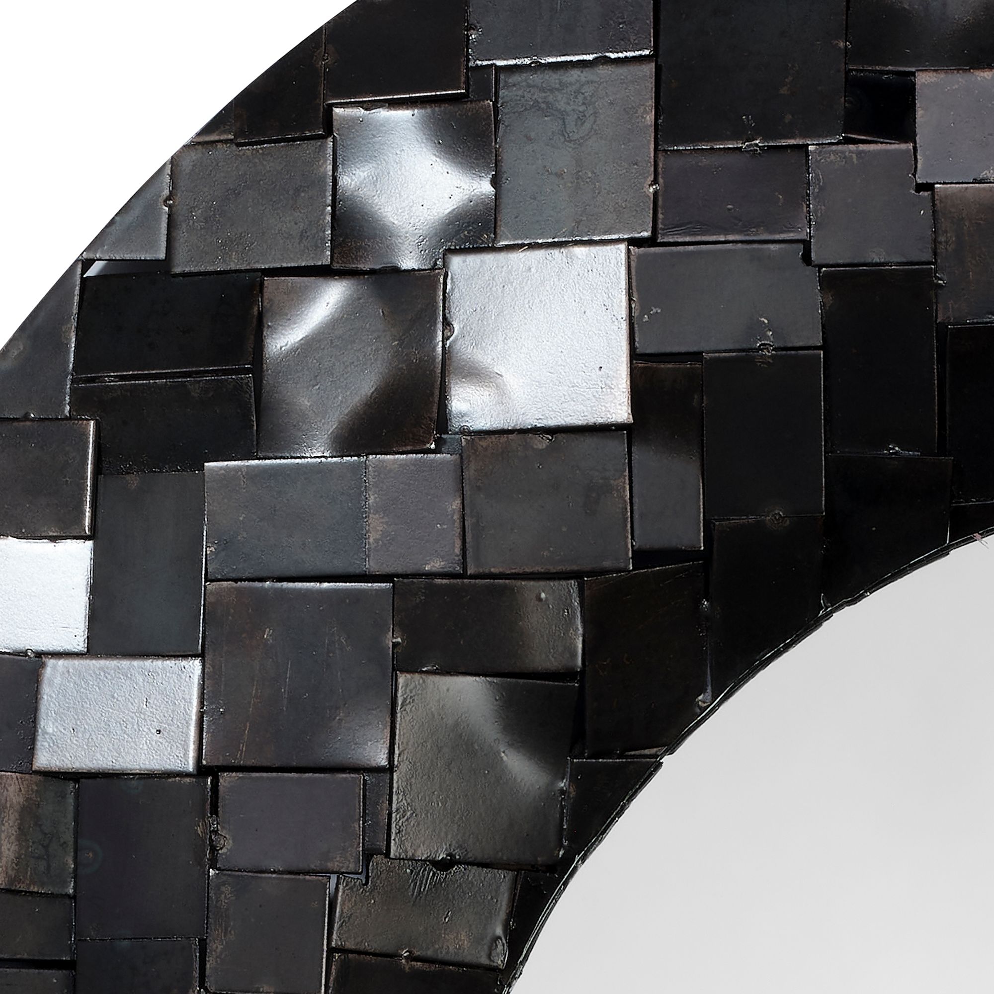 Image 5 Jamie Young Enigma Black Iron 28" x 38" Oval Wall Mirror more views