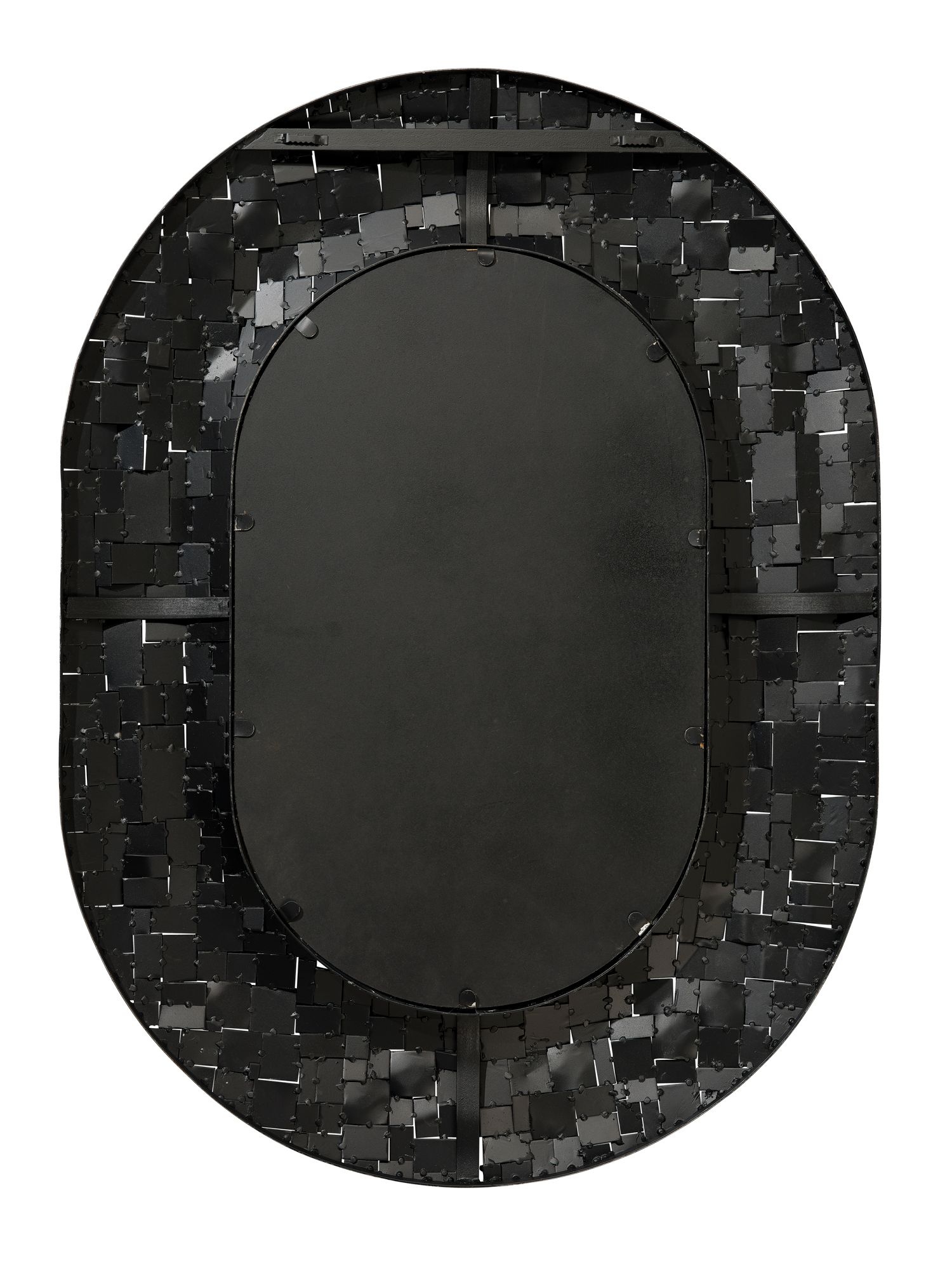 Image 6 Jamie Young Enigma Black Iron 28" x 38" Oval Wall Mirror more views