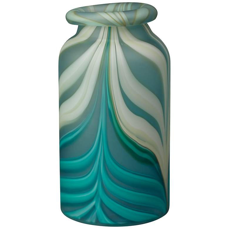 Image 1 Jamie Young Esmerelda 16 1/2" High Aqua Swirl Vase