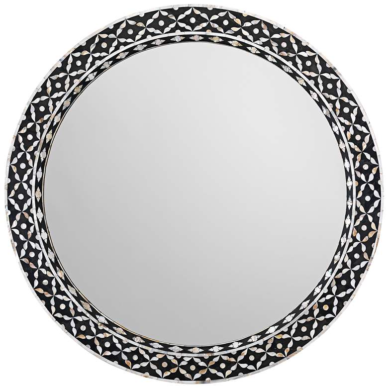 Image 1 Jamie Young Evelyn Mother of Pearl 36 inch Round Wall Mirror