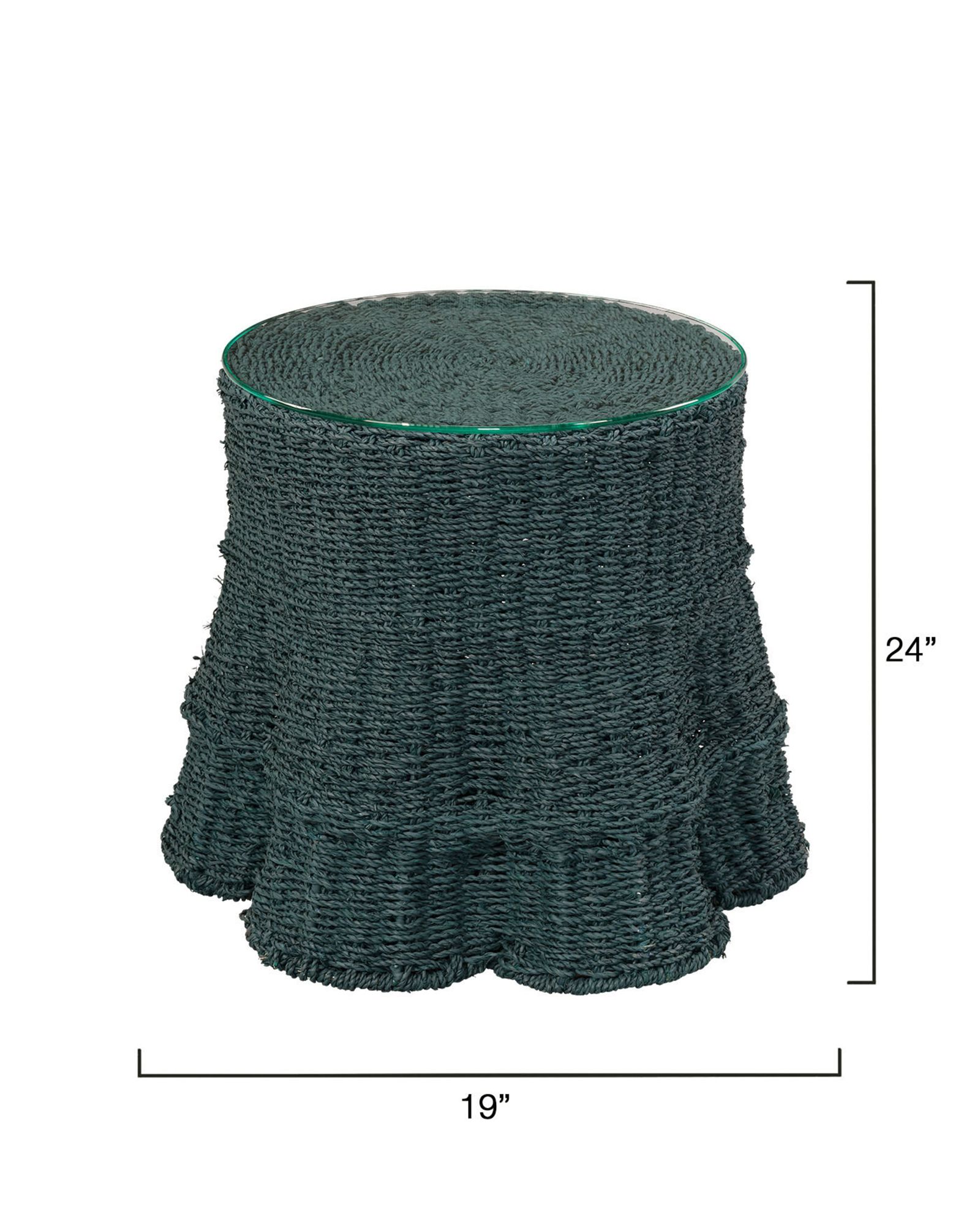 Image 4 Jamie Young Falda Seagrass Side Table 20" in Verdigris more views