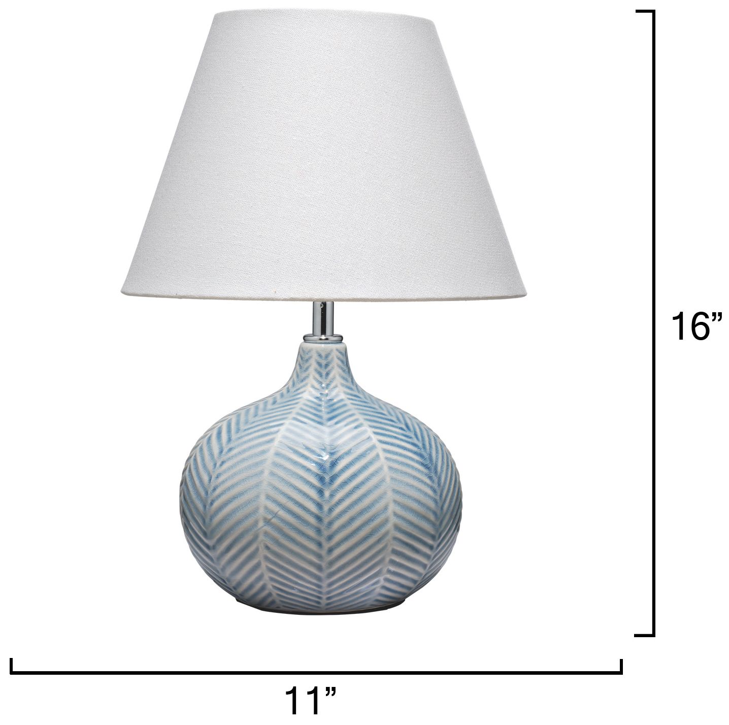 Image 4 Jamie Young Fern Ceramic Table Lamp 16" in Blue more views