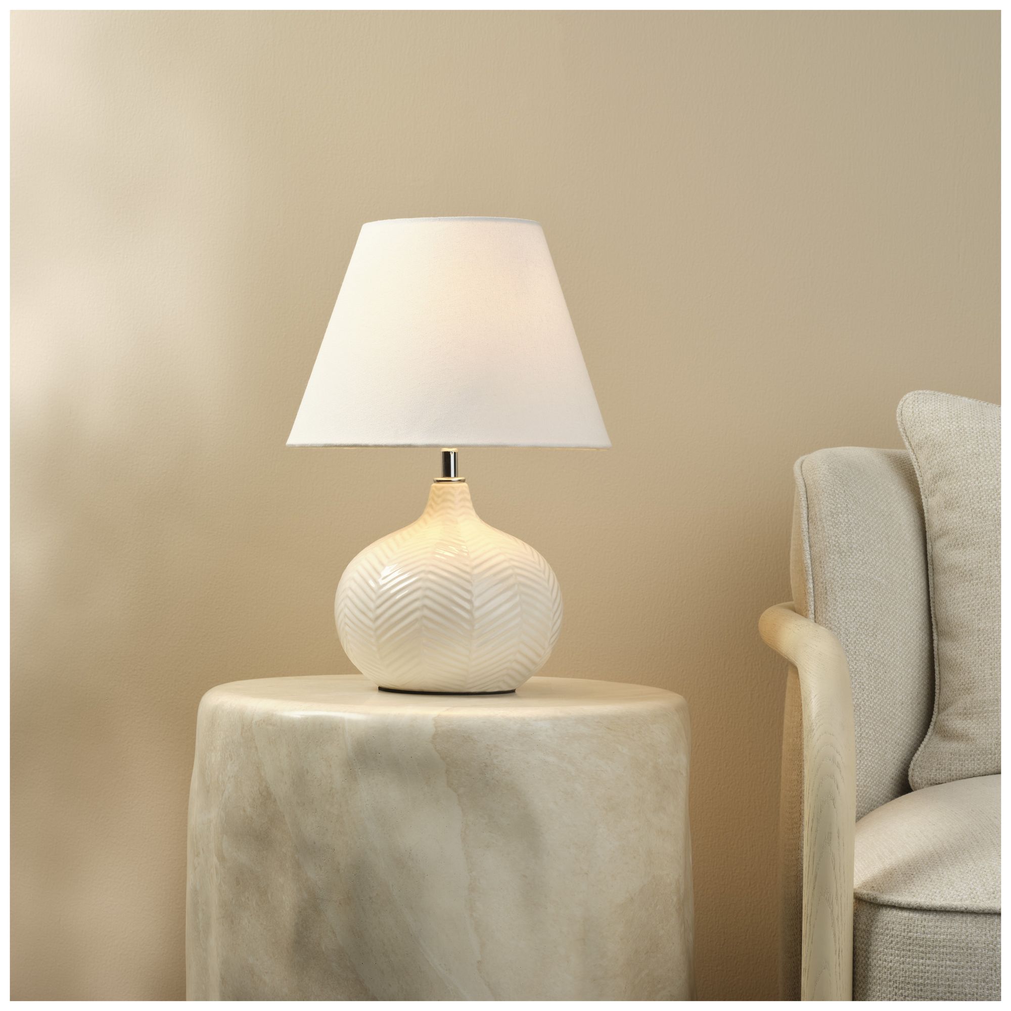 Image 3 Jamie Young Fern Ceramic Table Lamp 16" in Cream more views