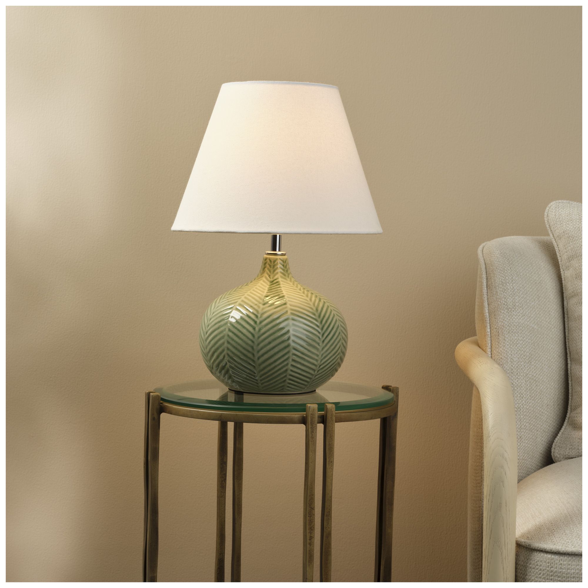 Image 3 Jamie Young Fern Ceramic Table Lamp 16" in Green more views