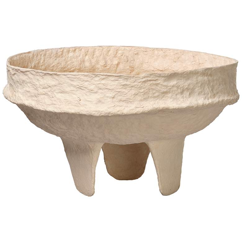 Image 1 Jamie Young Field Cotton Mache Low Bowl, Cream