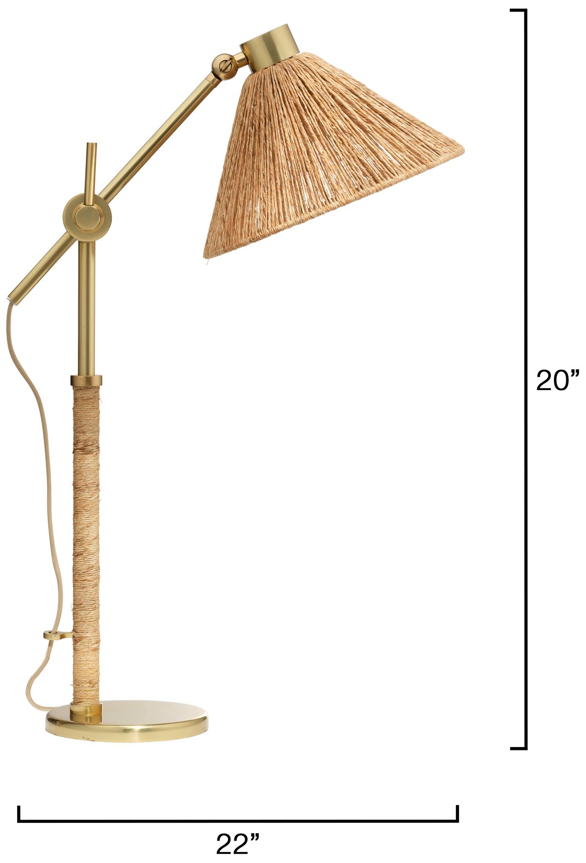 Image 4 Jamie Young Fitzgerald Abaca Rope Table Lamp 20" in Natural more views