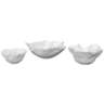 Jamie Young Fleur White Modern Ceramic Bowls - Set of 3