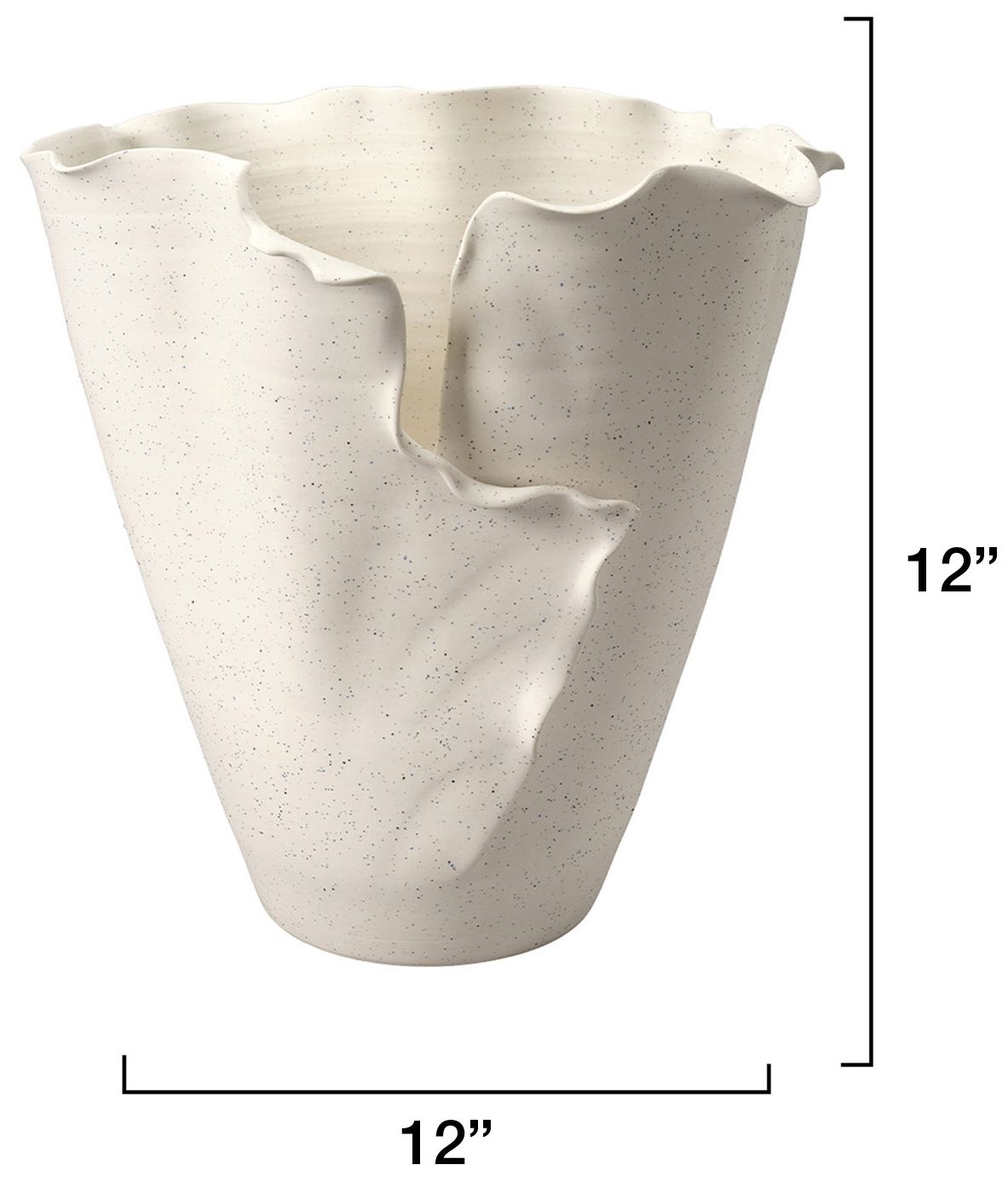 Image 3 Jamie Young Flounce Porcelain Vase 12" in White more views