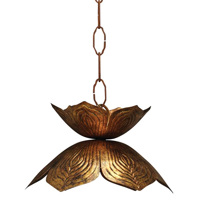 Image 1 Jamie Young Flowering Lotus 10 1/2" Wide Gold Mini Pendant
