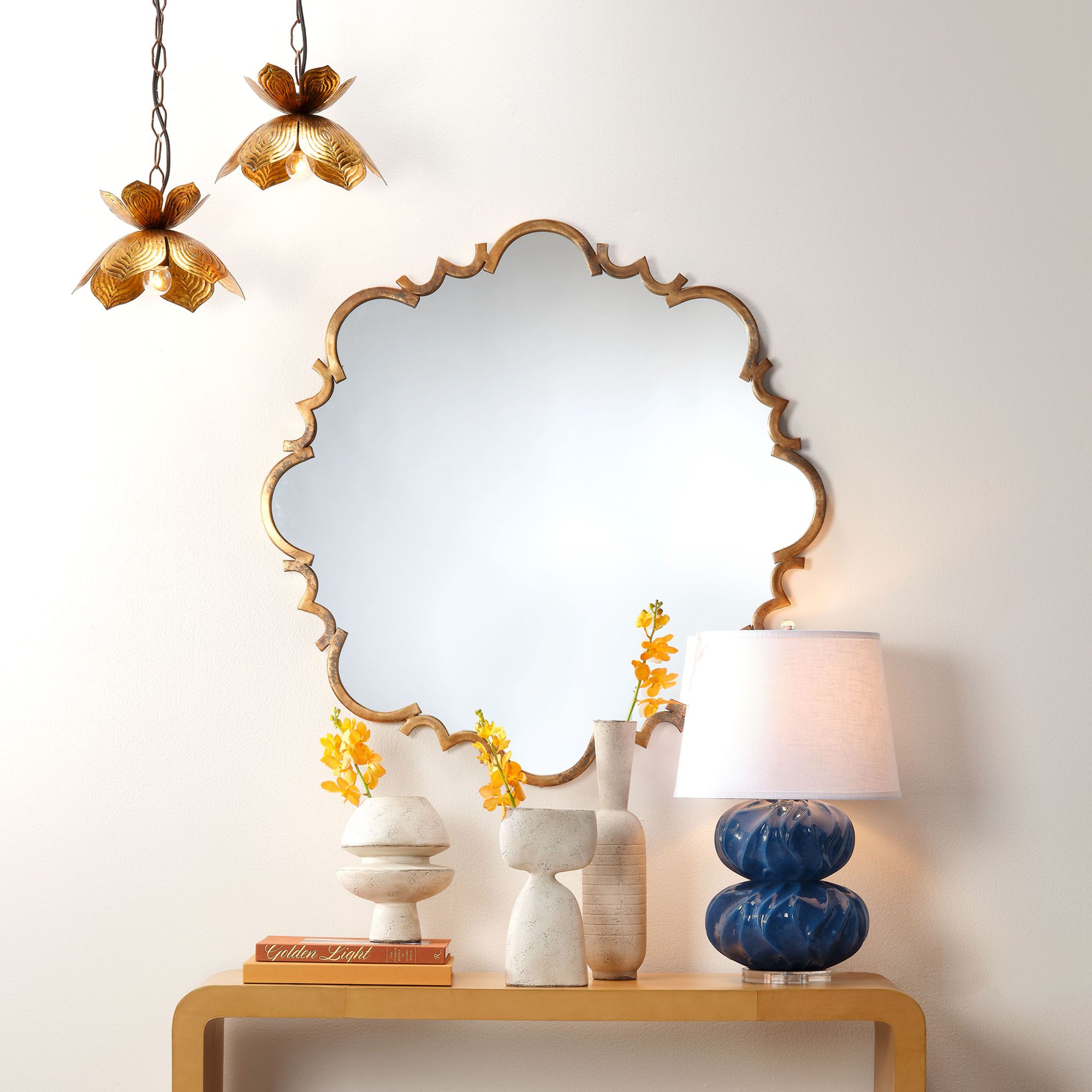 Image 6 Jamie Young Flowering Lotus 10 1/2" Wide Gold Mini Pendant more views