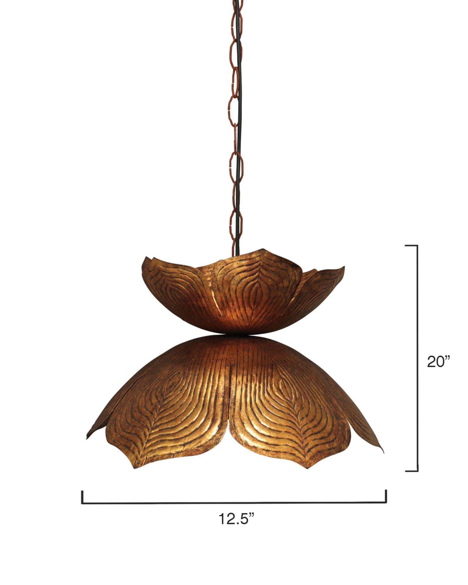 Image 3 Jamie Young Flowering Lotus 20" Wide Antique Gold Pendant more views
