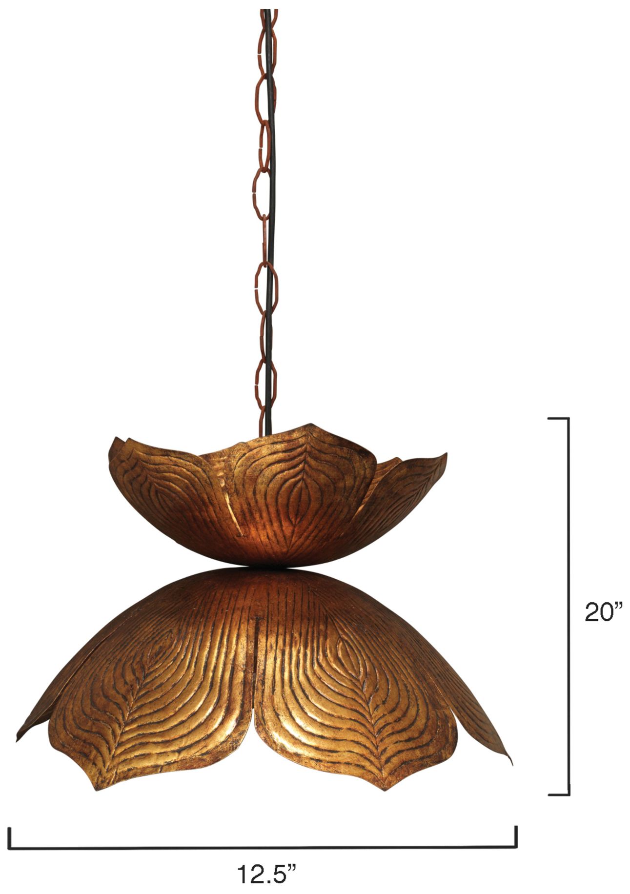 Image 5 Jamie Young Flowering Lotus 20" Wide Antique Gold Pendant more views