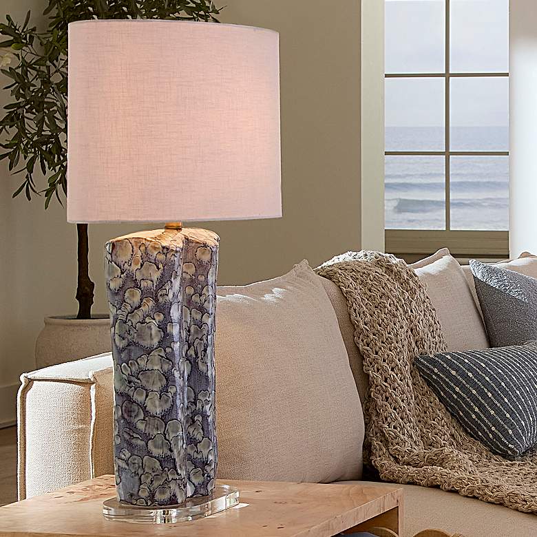 Image 1 Jamie Young Flurry Ceramic Table Lamp with Linen Shade