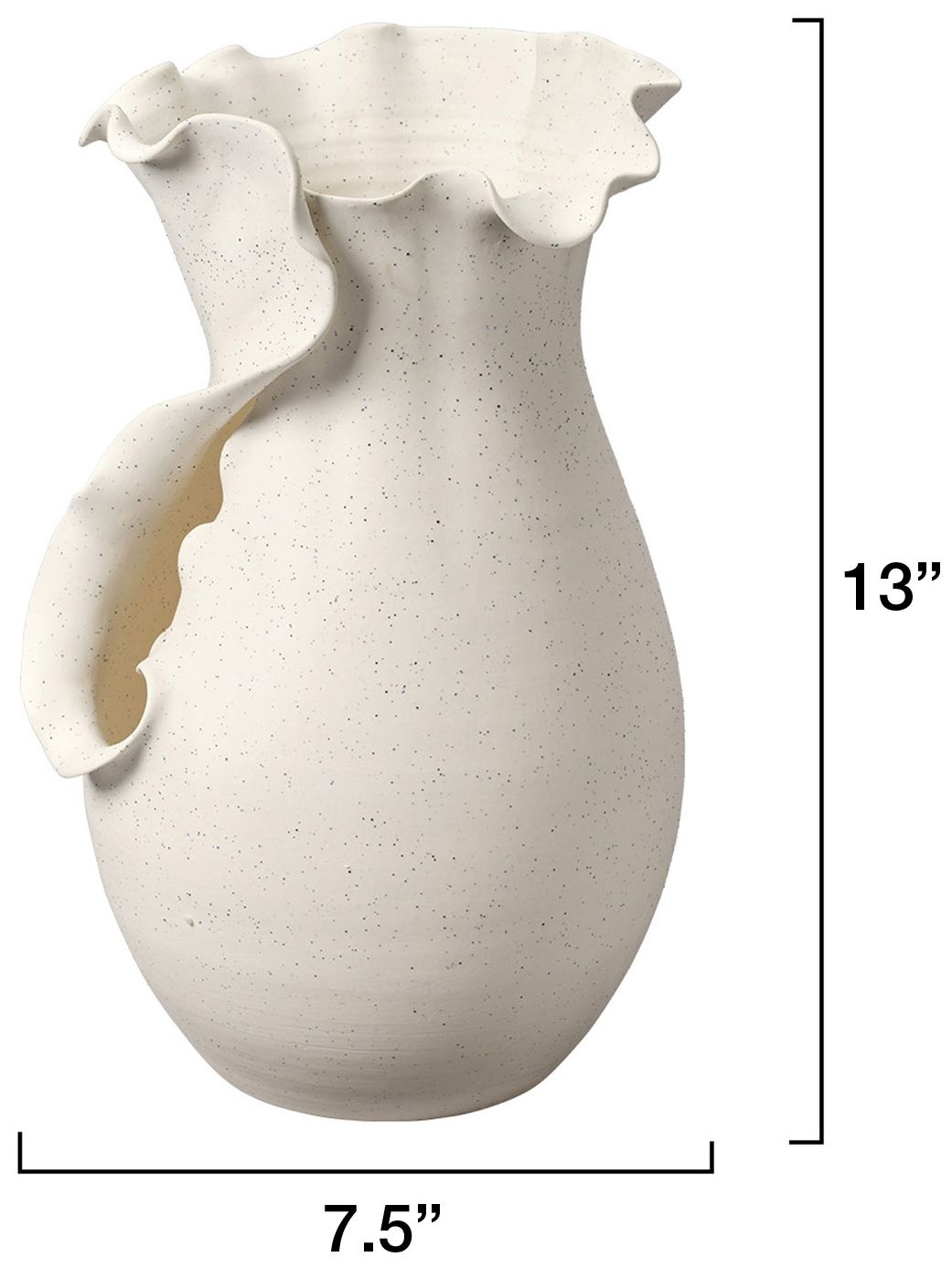 Image 3 Jamie Young Flutter Porcelain Vessel 13" in White more views