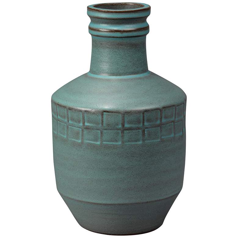 Image 1 Jamie Young Folk 11" High Powder Blue Ceramic Vessel