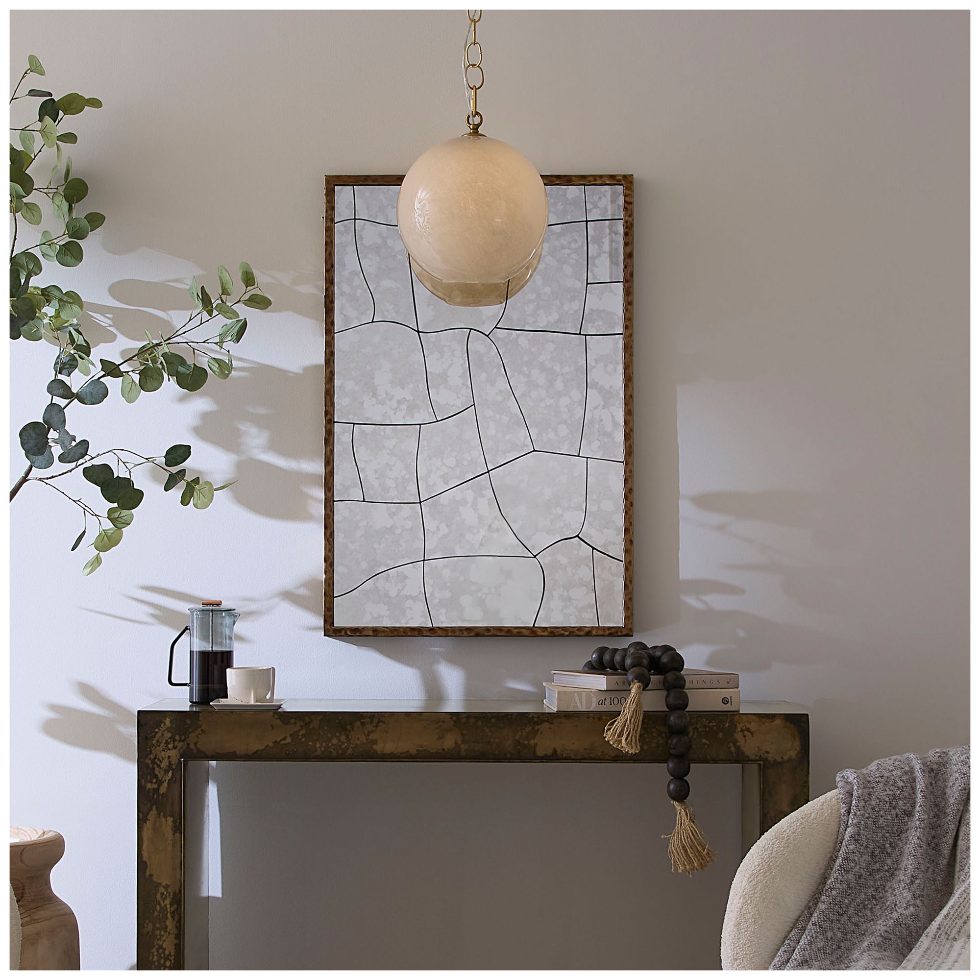 Image 3 Jamie Young Fractured Hammered Iron Rectangle Wall Mirror more views