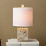 1_Jamie Young Garbo Mother of Pearl Table Lamp with Linen Shade, Blue