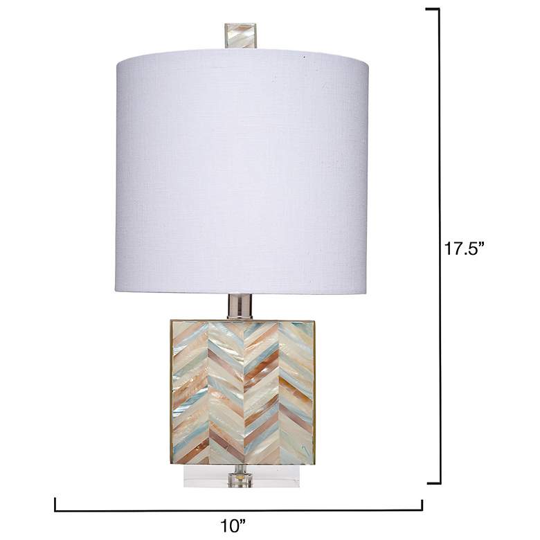 Image 3 Jamie Young Garbo Mother of Pearl Table Lamp with Linen Shade, Blue more views